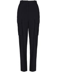 Balmain - Wollen Straight Broek Met Cargo Zakken - Lyst