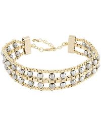 Rosantica Allodola Faux Gem Embellished Necklace - Metallic