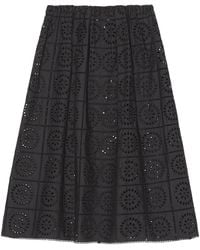 Ganni - Elasticated-Waistband Midi Skirt - Lyst