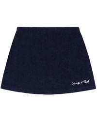 Sporty & Rich - Signature Logo-Embroidered Cotton Mini Skirt - Lyst