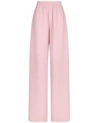 Oscar de la Renta - Georgette-Texture Wide-Leg Trousers - Lyst