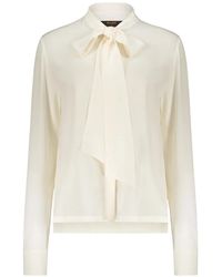 Moorer - Shaila Tie-Neck Button-Up Shirt - Lyst