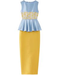 D'Estree - Cy Peplum-Waist Midi Dress - Lyst