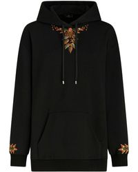 Etro - Embroidered Cotton Hoodie - Lyst