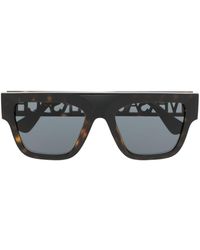 Versace - Logo-detail Square-frame Sunglasses - Lyst