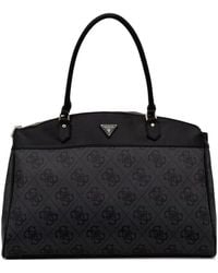 Guess - Maxi Berta Monogram-Print Logo-Plaque Tote Bag - Lyst