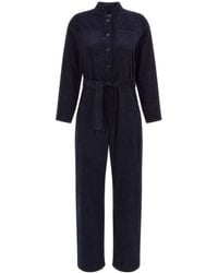 A.P.C. - Belted Denim Jumpsuit - Lyst