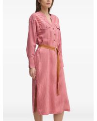 La Petite Francaise - Reda Striped Chest-Pocket Midi Shirt Dress - Lyst