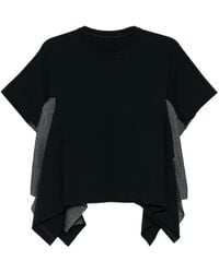 Sacai - Exposed-Seam Cotton T-Shirt - Lyst