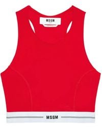 MSGM - Racerback Logo-Band Tank Top - Lyst