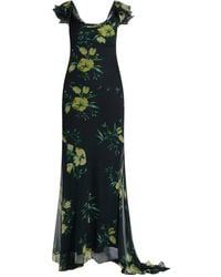 De La Vali - Gerüschtes Kleid Mit Blumen-Print - Lyst