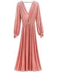 Bronx and Banco - Plissé-Effect V-Neck Maxi Dress - Lyst