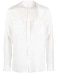 Canali - Stand-up Collar Linen Shirt - Lyst