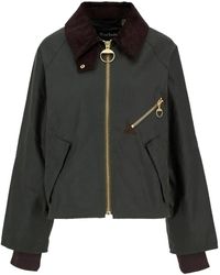 Barbour - Corduroy-Collar Zip-Front Jacket - Lyst