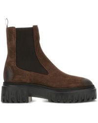Hogan - Suede Ankle Boots With Lug Sole - Lyst