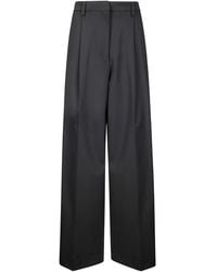 Thelatest - Pleated Wide-Leg Trousers - Lyst