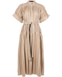 Proenza Schouler - Pleated Poplin Belted Dress - Lyst