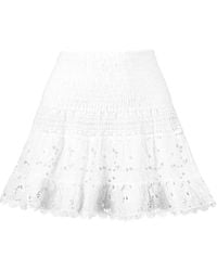 Temptation Positano - Smocked Eyelet Skirt - Lyst