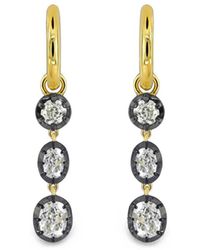 Sutra - Diamond Three-Drop Earrings - Lyst