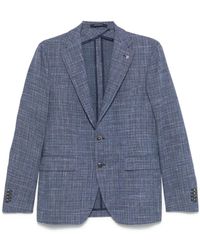 Tagliatore - Mélange-Effect Blazer - Lyst