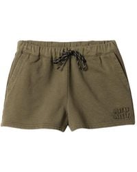 Miu Miu - Military Cotton Bermuda Shorts - Lyst
