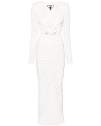 Nissa - Rose-Appliqué Ruched Maxi Dress - Lyst