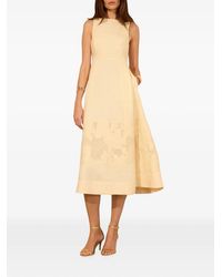 Mint Velvet - Floral-Embroidered Sleeveless Midi Dress - Lyst