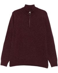 Barbour - Maglione A Collo Alto Con Zip Corta - Lyst