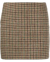 P.A.R.O.S.H. - Houndstooth-checked Virgin-wool Miniskirt - Lyst