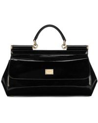 Dolce & Gabbana - Elongated Sicily Patent Leather Top-handle Bag - Lyst