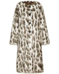 Dolce & Gabbana - Leopard-Print Faux-Fur Coat - Lyst