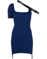 Courreges - Strap-Detail Asymmetric Mini Dress - Lyst