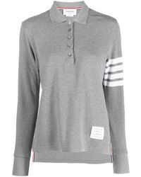Thom Browne - 4-bar Long-sleeved Polo Shirt - Lyst