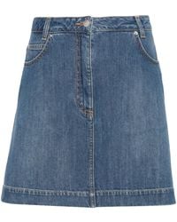 Moschino - A-Line Denim Miniskirt - Lyst