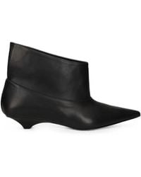 Vic Matié - Pointed-Toe Leather Ankle Boots - Lyst
