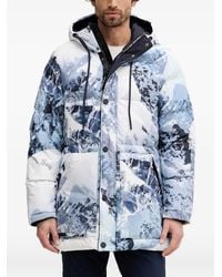 Guess - Hooded Print Coat - Lyst