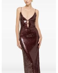Nissa - Crystal-Detail Sequin Midi Dress - Lyst