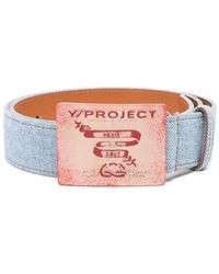 Y. Project - Logo-buckle Denim Belt - Lyst
