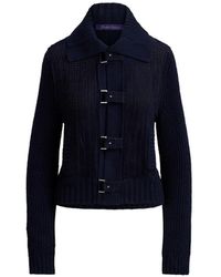 Ralph Lauren - Buckled Ribbed-Knit Cardigan - Lyst
