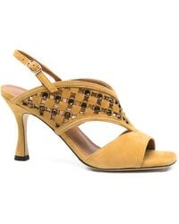 Evaluna - Square-Toe Embellished Sandals - Lyst
