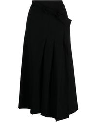 Y's Yohji Yamamoto - High-waist Pleated Midi Skirt - Lyst