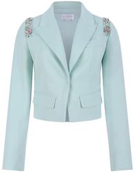 Genny - Crystal-Embellished Cropped Jacket - Lyst