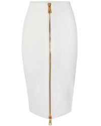 Elisabetta Franchi - Zipped Midi Skirt - Lyst