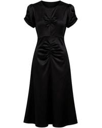 N°21 - Ruching Short-Sleeve Midi Dress - Lyst