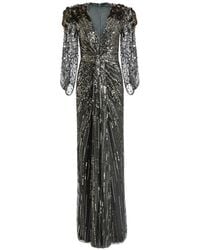 Jenny Packham - Xenia Sequin-Embellished Maxi Dress - Lyst