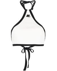 Courreges - バイカラー ホルターネック トップ - Lyst