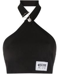 Moschino Jeans - Halterneck Cropped Top - Lyst