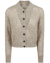 Brunello Cucinelli - Cardigan En Maille Ajourée À Sequins - Lyst