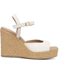 Souliers Martinez - Summer Woven-Wedge Leather Espadrilles - Lyst