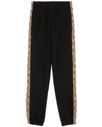 Burberry - Check-Trim Cotton Jogging Pants - Lyst